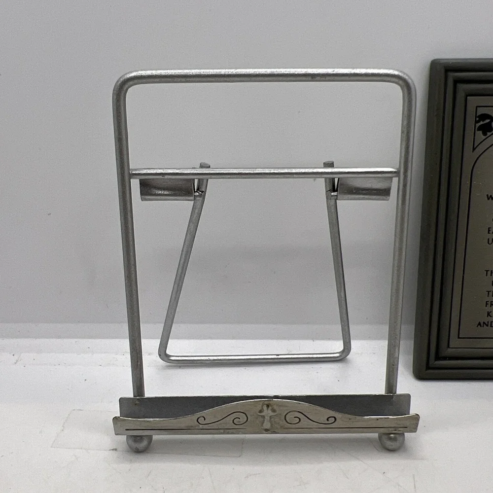 Vintage The Lord's Prayer Metal Plaque with stand by Russ Berrie (Harvest Moon)